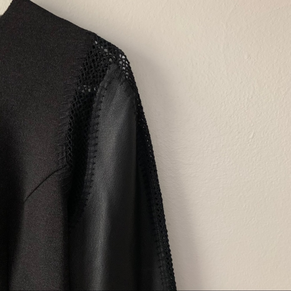 Stella & Jamie S Rio Knit Top Leather Sleeves - Picture 3 of 9